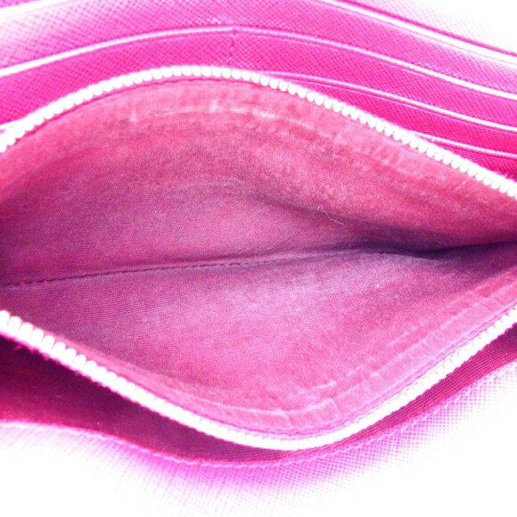 PRADA Long Wallet Logo Pink Safiano Leather Authentic - Picture 5 of 8